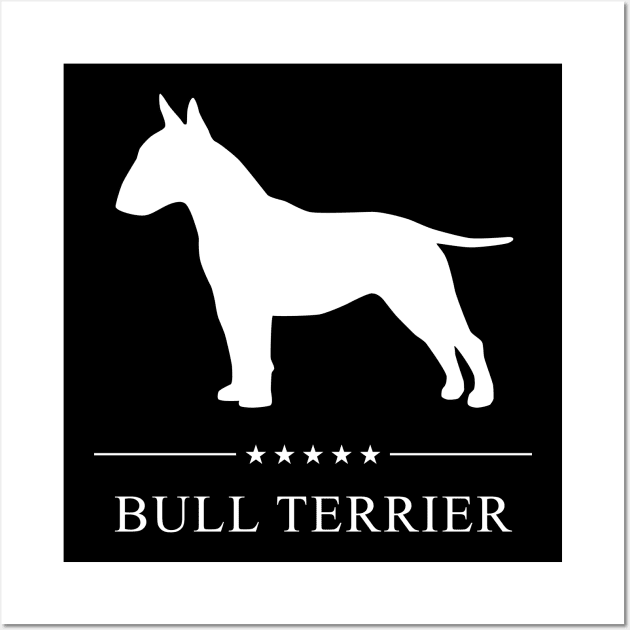 Bull Terrier Dog White Silhouette Wall Art by millersye